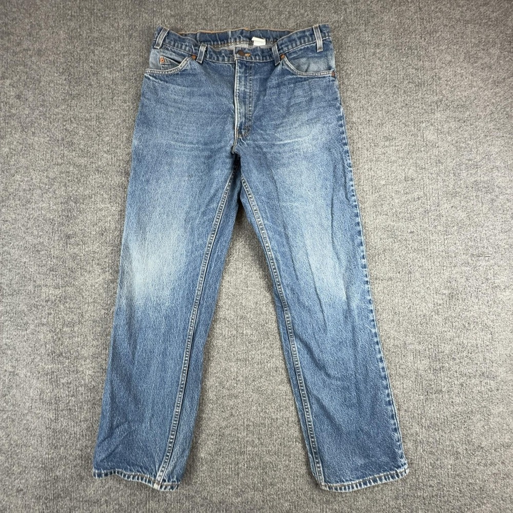 Vintage Levis 517 Jeans Mens 36x30 Light Blue Relaxed Bootcut Orange Tab USA